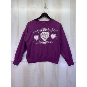 Vintage Gopher Sport Womens Purple Heart Graphic Sweatshirt Womens MP-8651